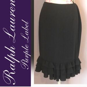RL COLLECTION Wool Ruffles Skirt